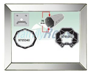 Σετ Αντάπτορες Somfy Φ60 σε Φ 70 mm Οκτάγωνο Άξονα Μανιβέλα