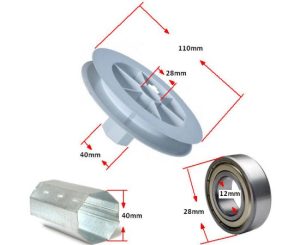 Τροχαλία για Ιμάντες Πλαστικό 120mm Φ40