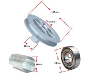 Τροχαλία για Ιμάντες Πλαστικό 155mm Φ40